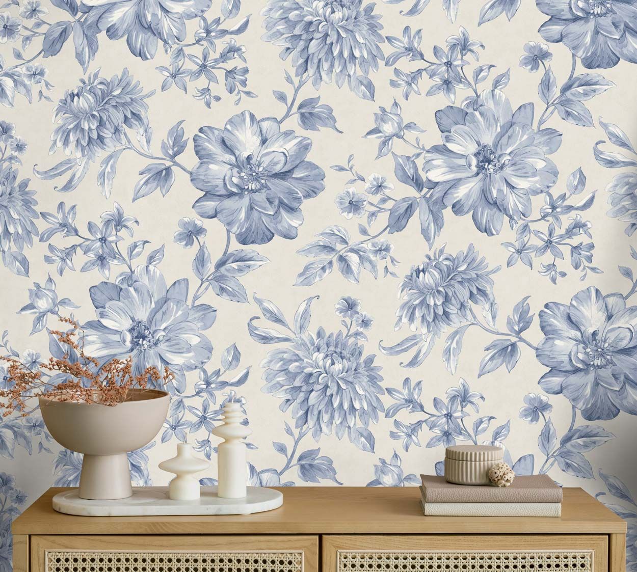 Fine Decor Isabella Floral Wallpaper, Blue