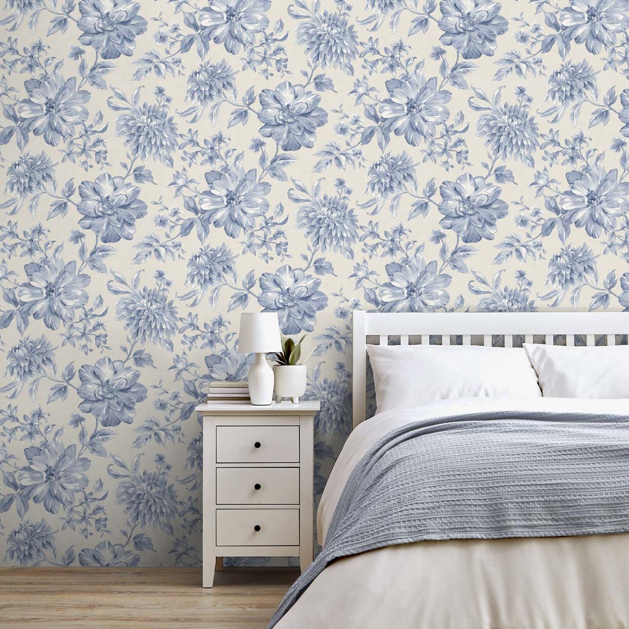 Fine Decor Isabella Floral Wallpaper, Blue