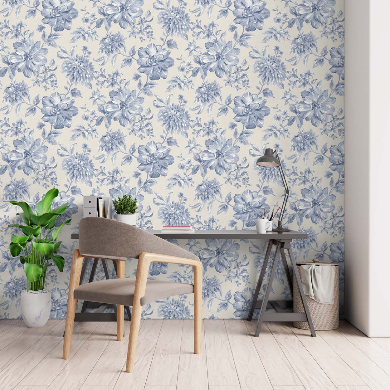 Fine Decor Isabella Floral Wallpaper, Blue