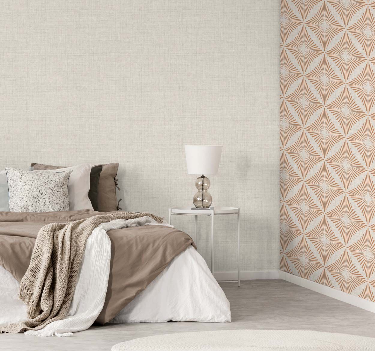 Fine Decor Larson Luxury Textured Vinyl Wallpaper, Stone