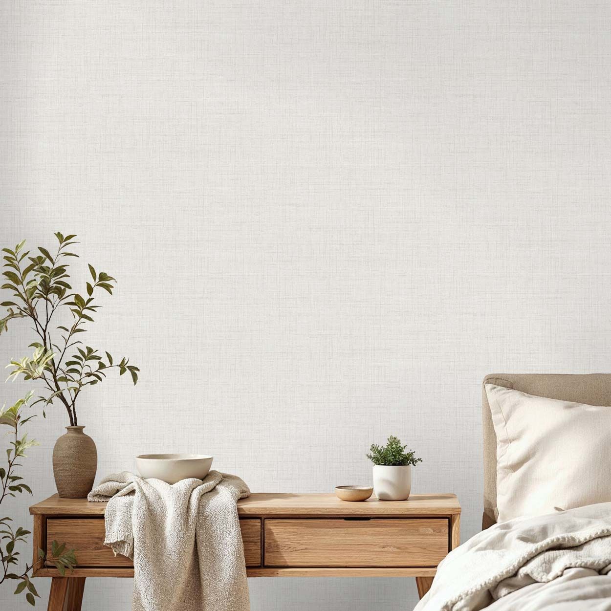 Fine Decor Larson Luxury Textured Vinyl Wallpaper, Light Grey