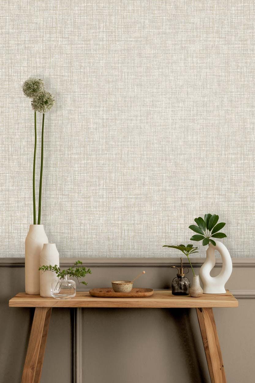 Crown Lynford Texture Mid Weight Vinyl  Wallpaper, Natural