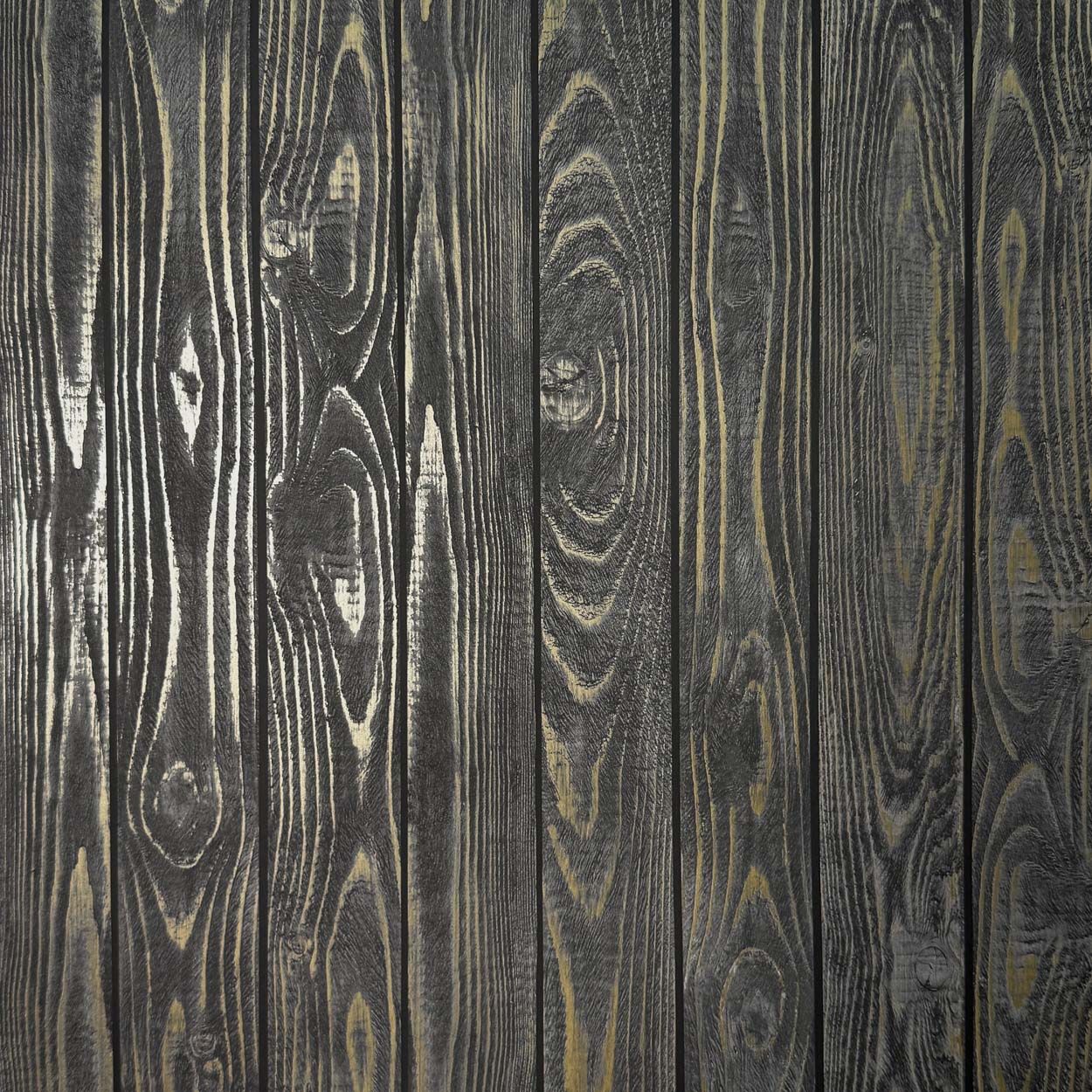 Distinctive Metallic Wood Wallpaper, Charcoal