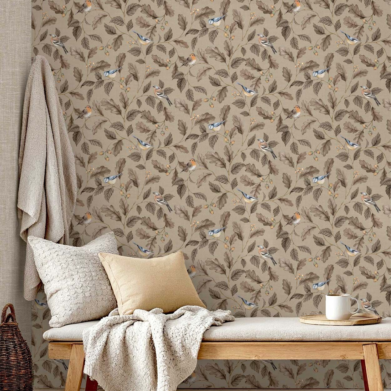 Crown Oakleigh Trail Wallpaper, Taupe