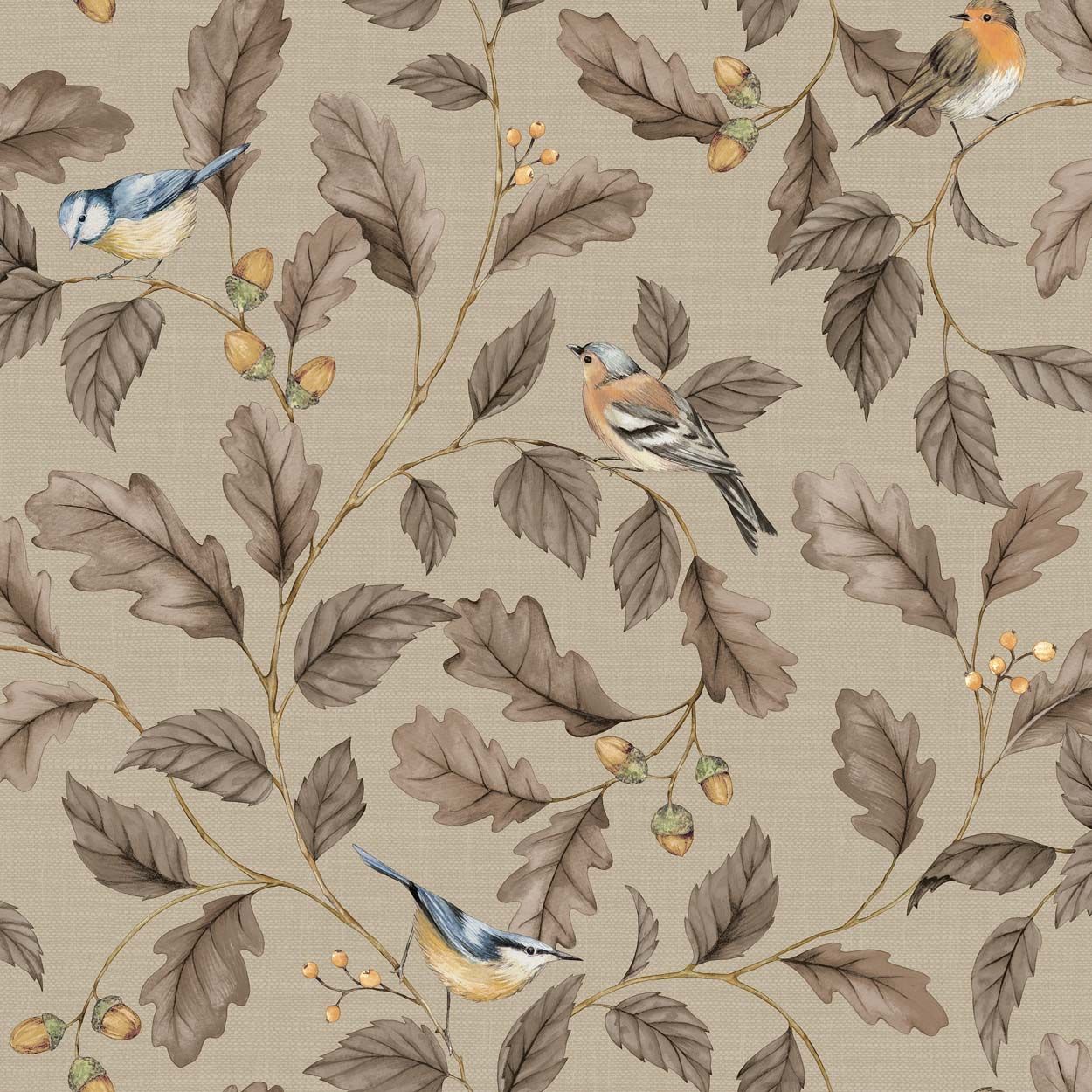 Crown Oakleigh Trail Wallpaper, Taupe