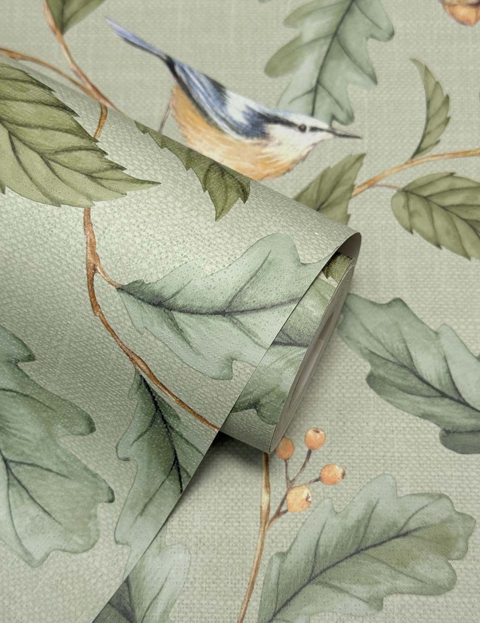 Crown Oakleigh Trail Wallpaper, Sage