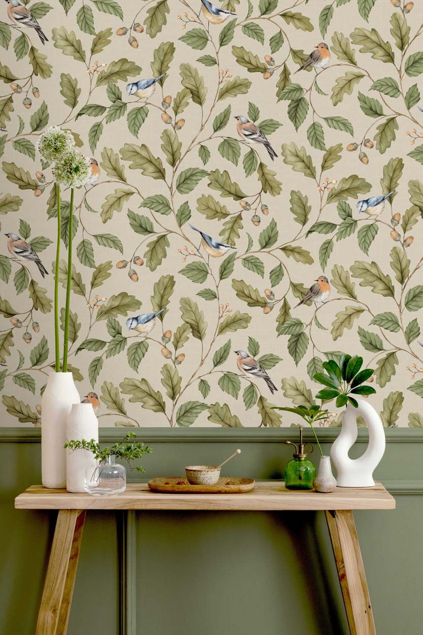 Crown Oakleigh Trail Wallpaper, Natural