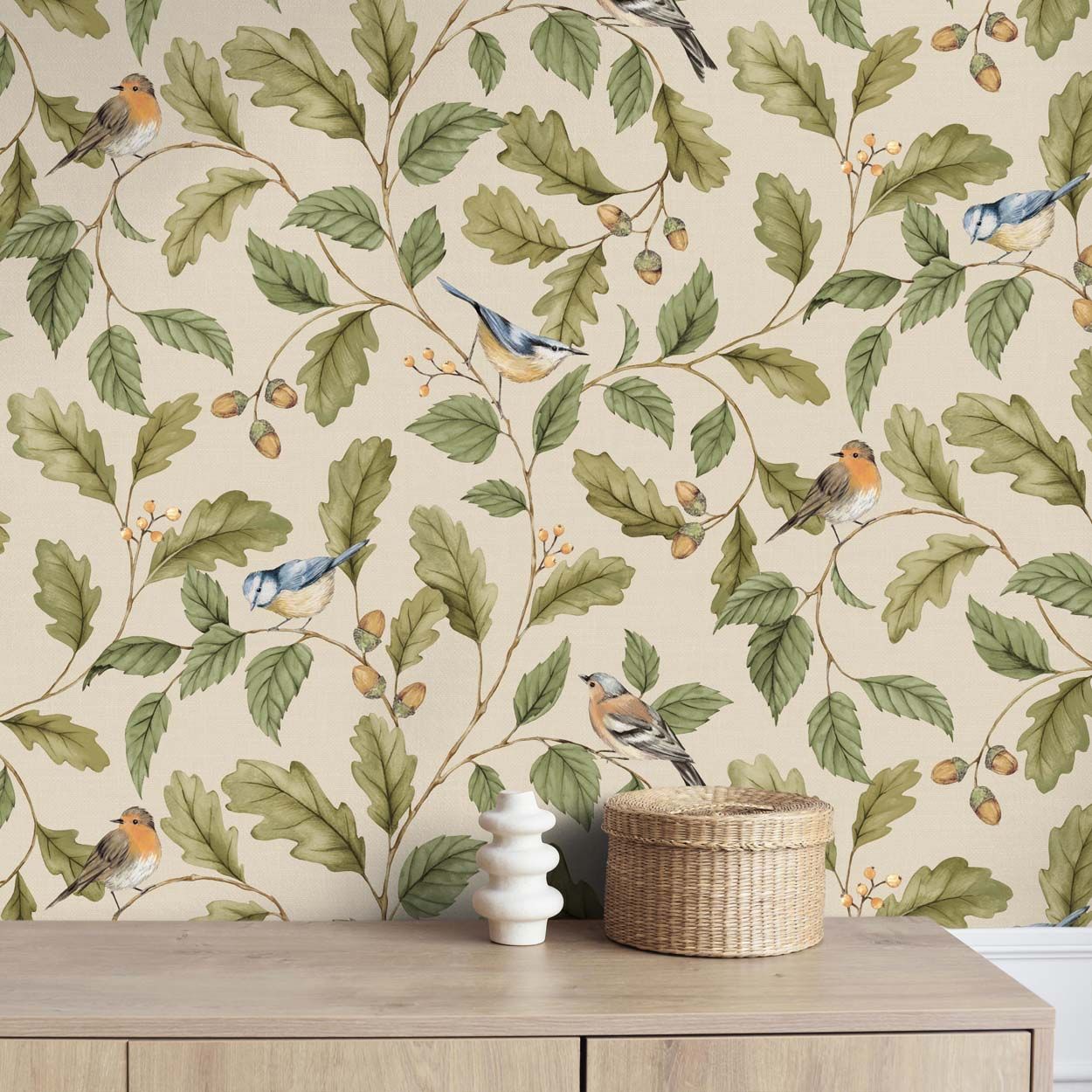 Crown Oakleigh Trail Wallpaper, Natural