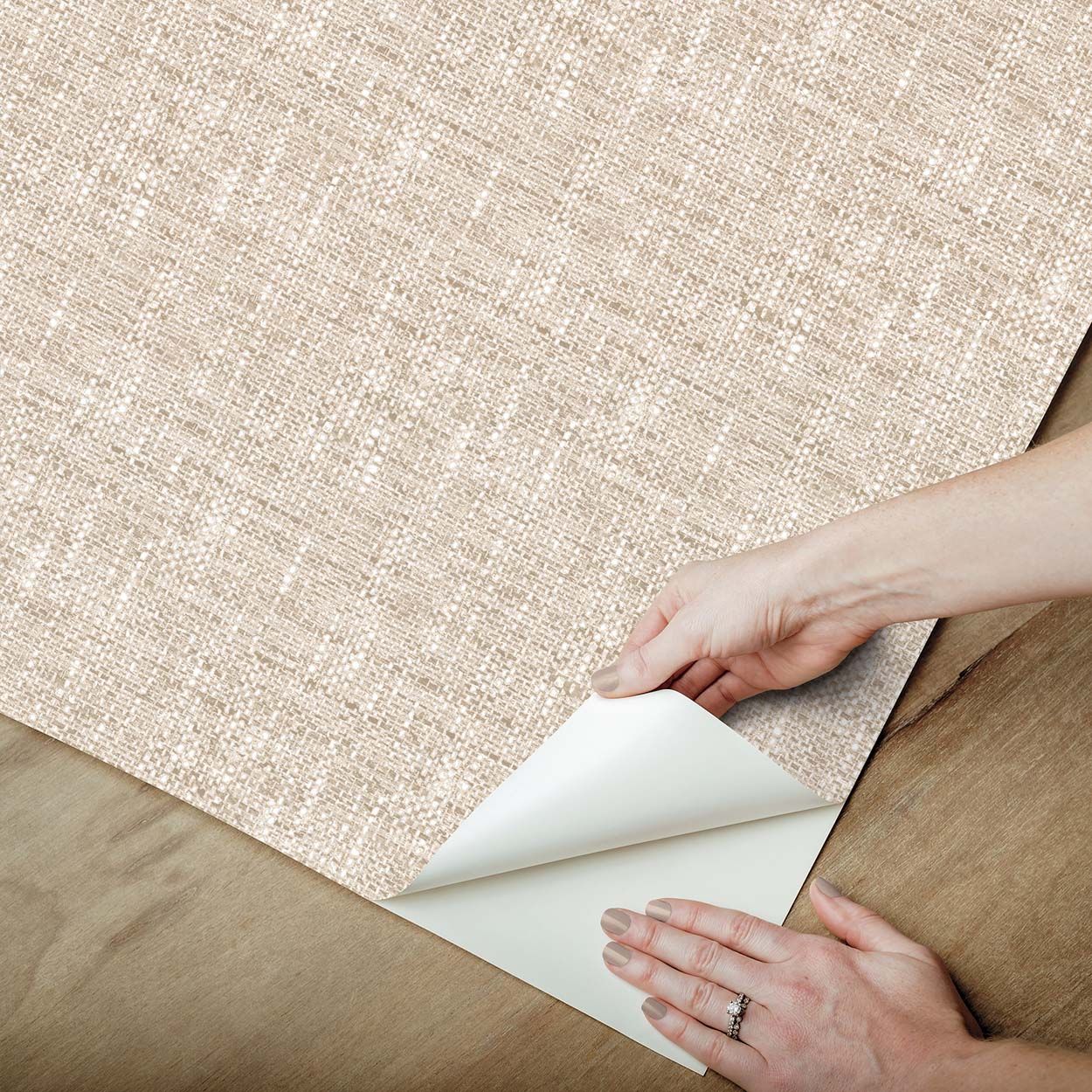 NuWall Poplin Peel & Stick Wallpaper, Tan