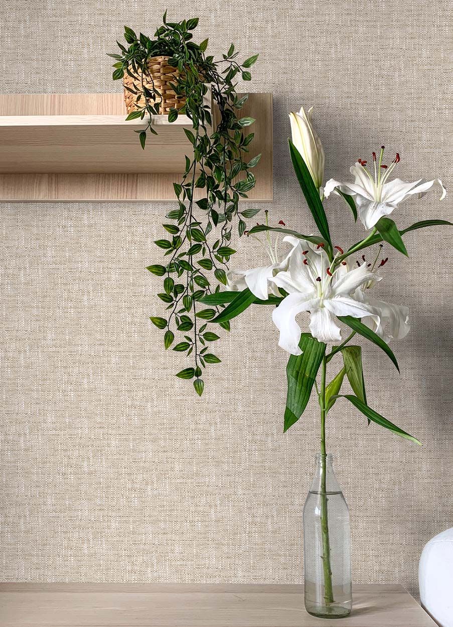 NuWall Poplin Peel & Stick Wallpaper, Tan