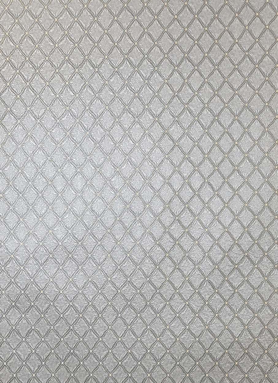 Vymura Santina Trellis Italian Heavyweight Vinyl Wallpaper, Grey/Natural