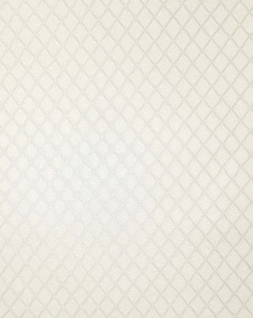 Vymura Santina Trellis Italian Heavyweight Vinyl Wallpaper, White/Silver