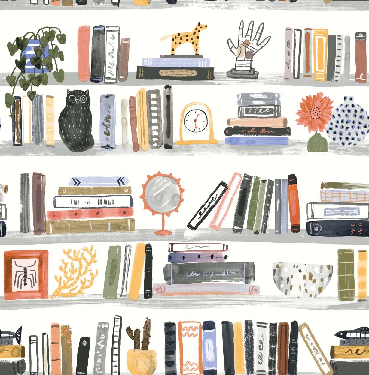 NuWall Shelf Stories Novelty Peel & Stick Wallpaper, Yellow