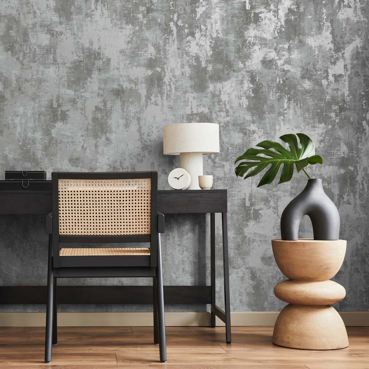 Fine Decor Sierra Textured Wallpaper, Dark Silver
