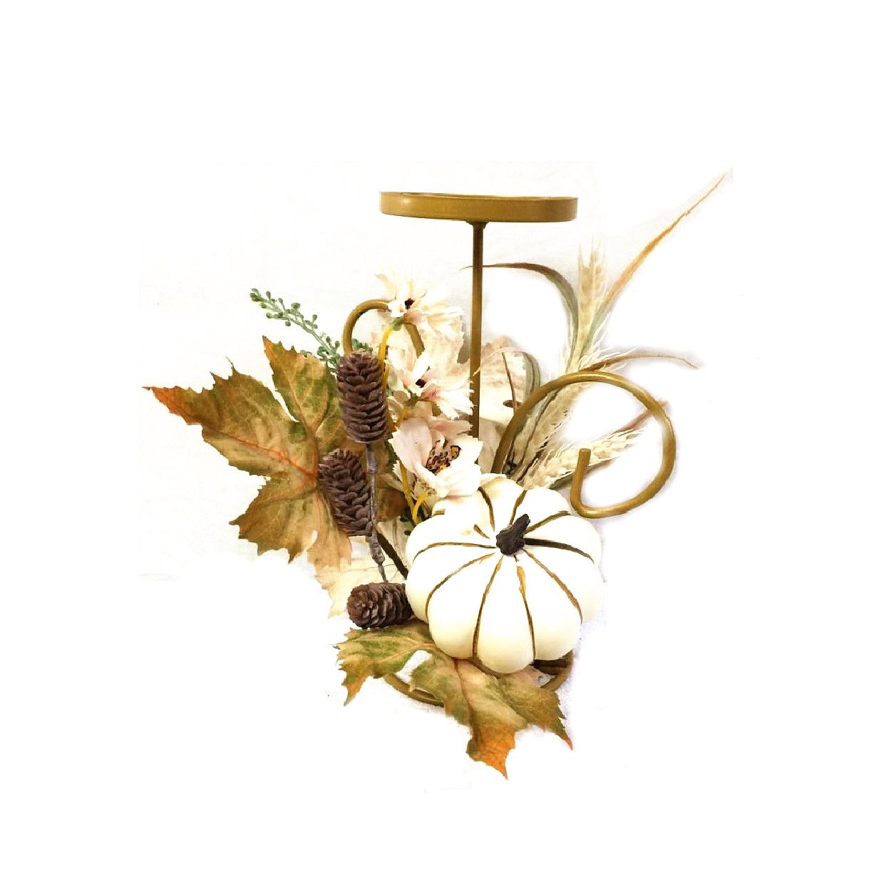 Candle Holder W Pumpkin 25cm