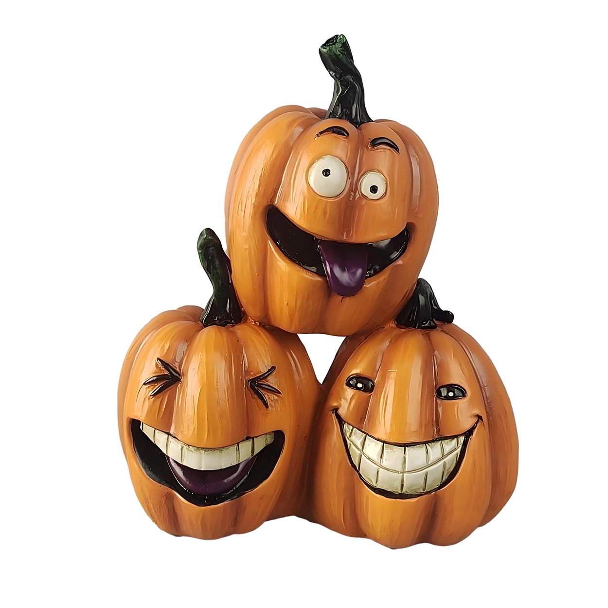3 Count Stacked Pumpkin Halloween Decor