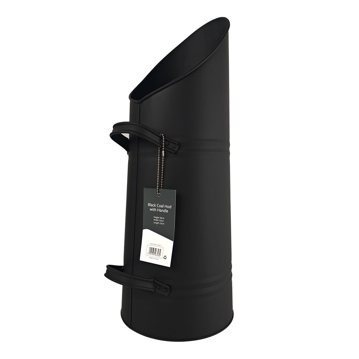 Black Coal Hod With Black Handle