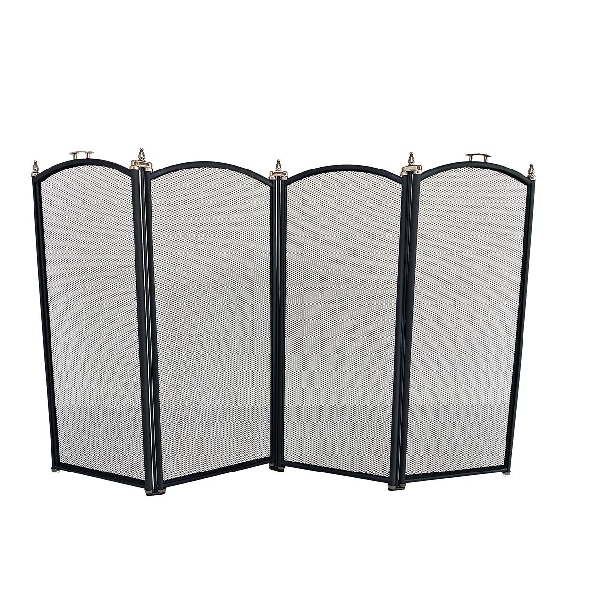 Embers Firescreen 4 Fold Black