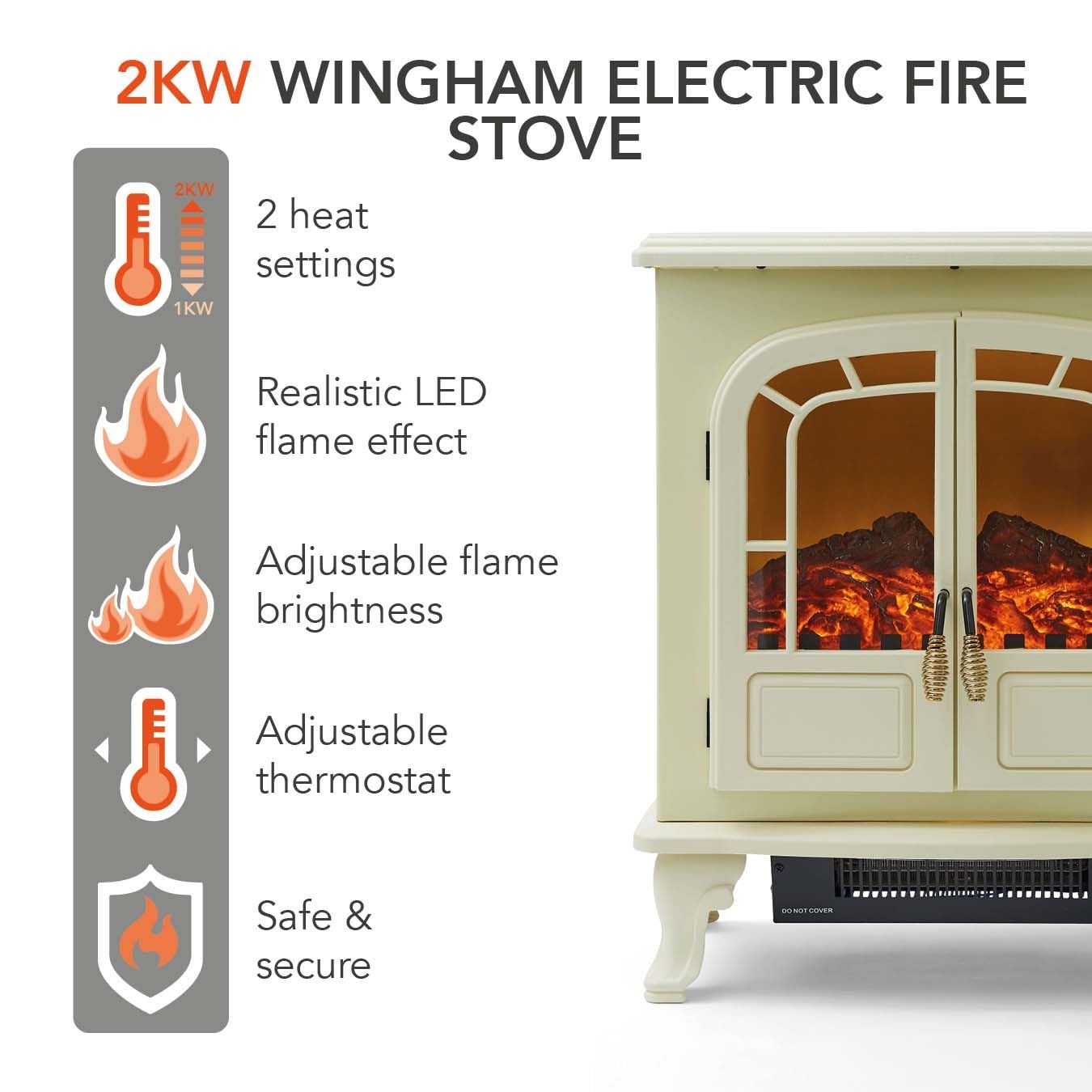 Warmlite Wingham 2KW Stove Fire