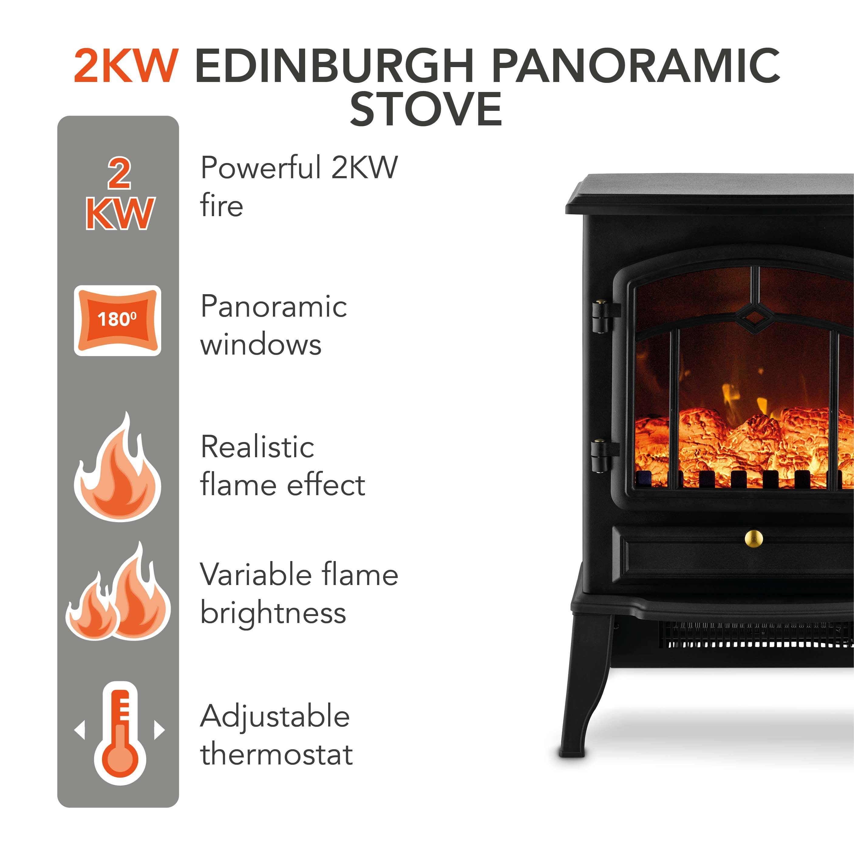 Warmlite Edinburgh 2kW Panoramic Stove