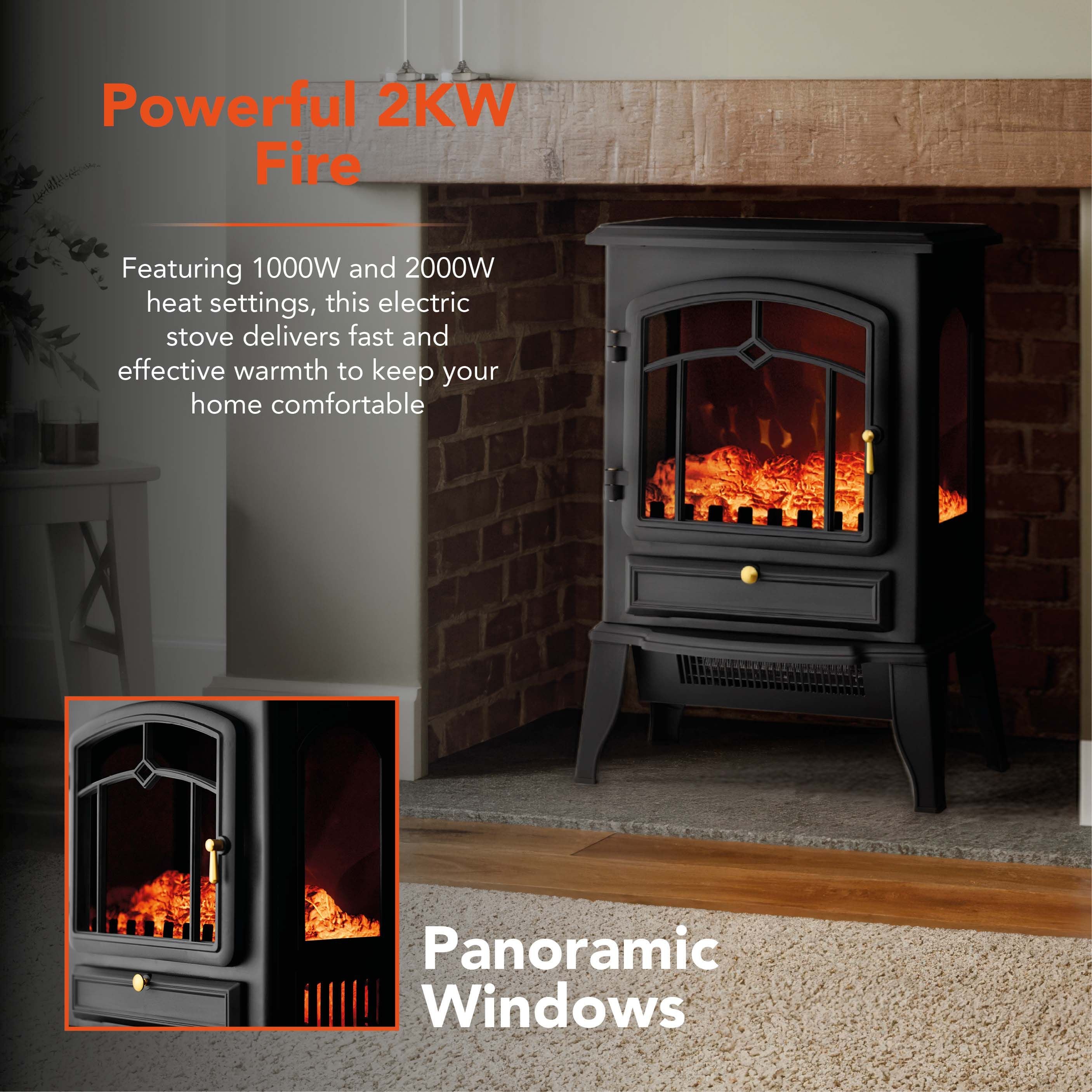 Warmlite Edinburgh 2kW Panoramic Stove