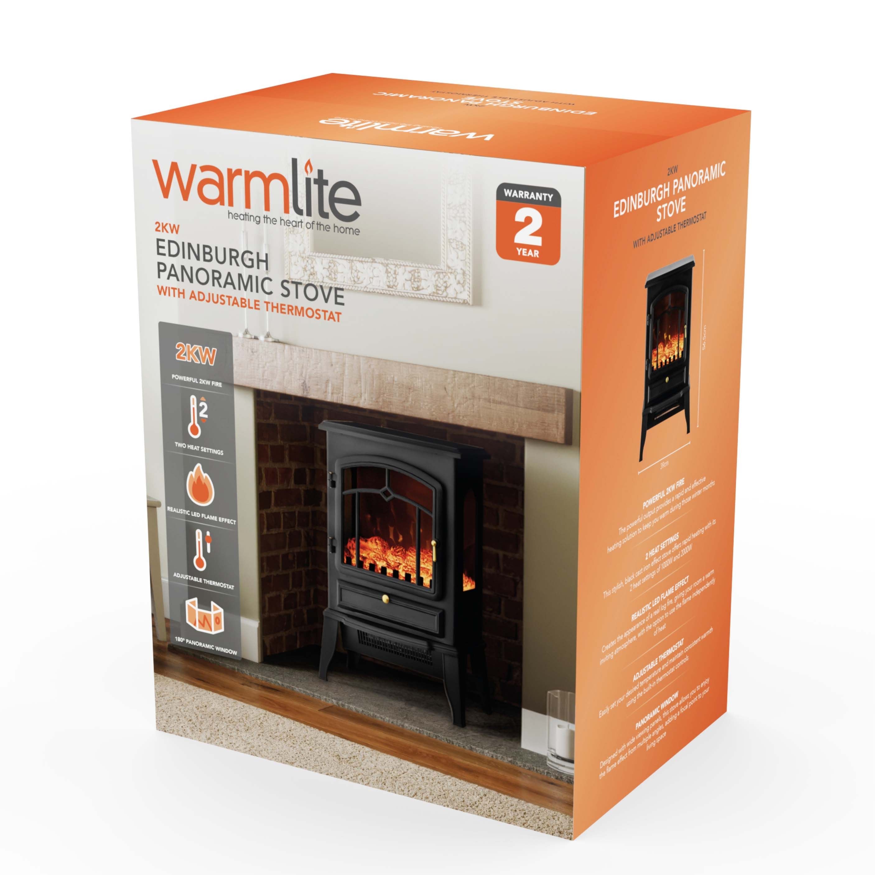 Warmlite Edinburgh 2kW Panoramic Stove