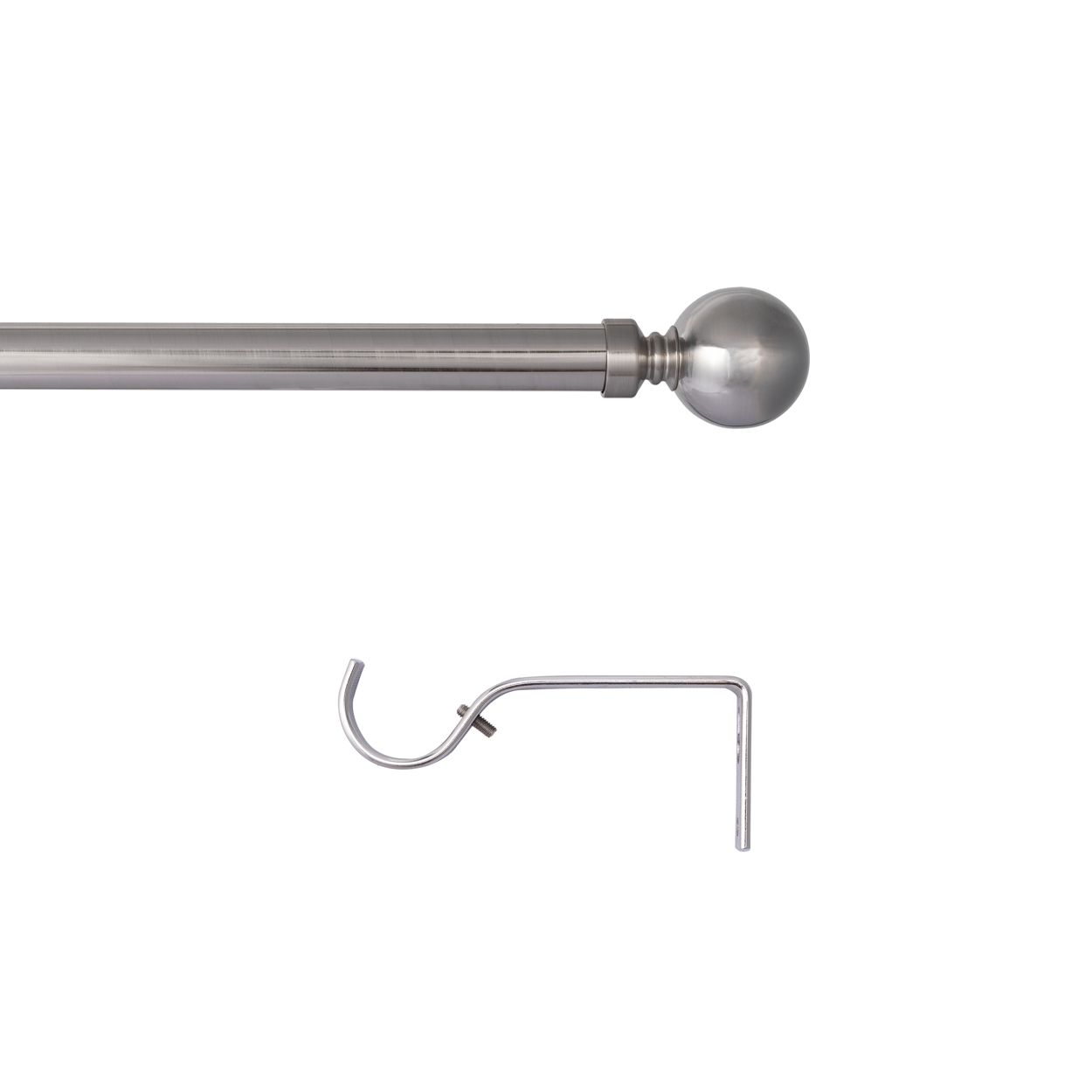 Fixed Ball Pole 28Mm X 180Cm Satin Steel
