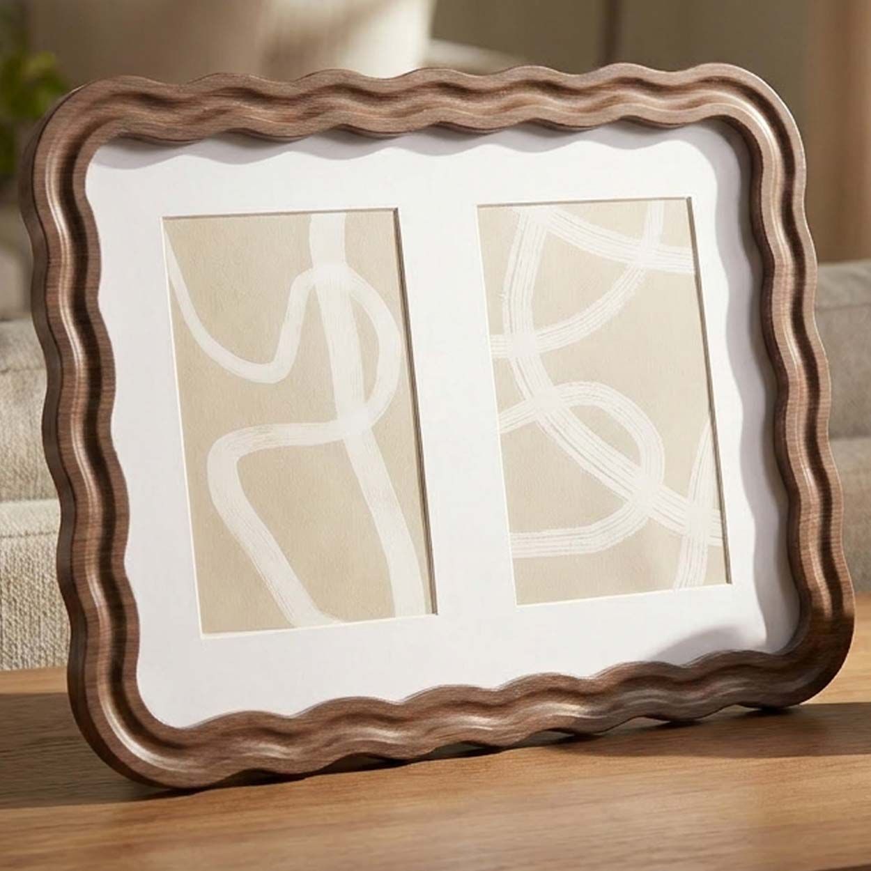 Decorative Dual Photo Frame Maroon