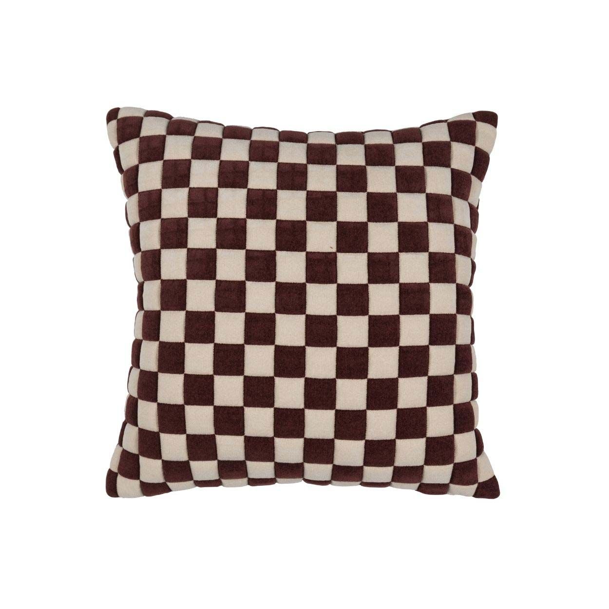 Gingham Cushion 45x45 Aubergine