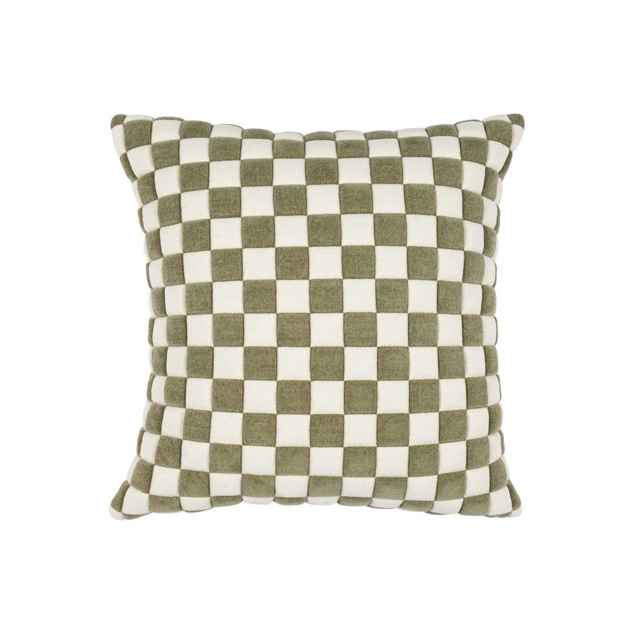 Gingham Cushion Green 45x45cm