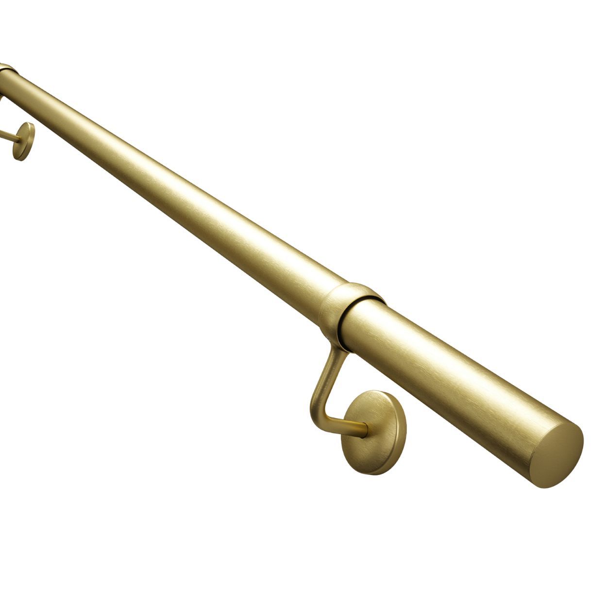 Rothley Satin Brass Stair Hand Rail Kit 3.6M