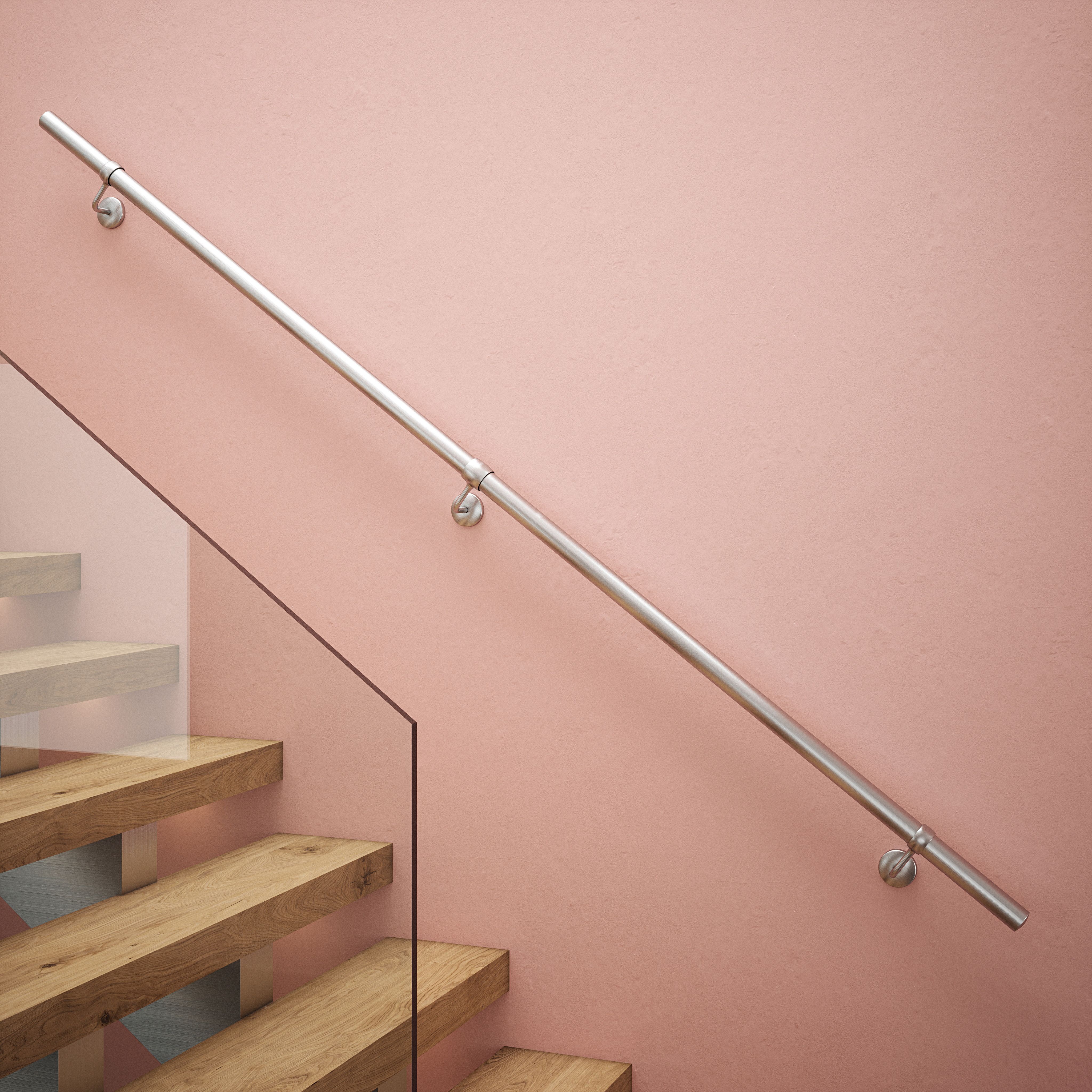 Rothley Brushed Stair Hand Rail Kit 2.4M