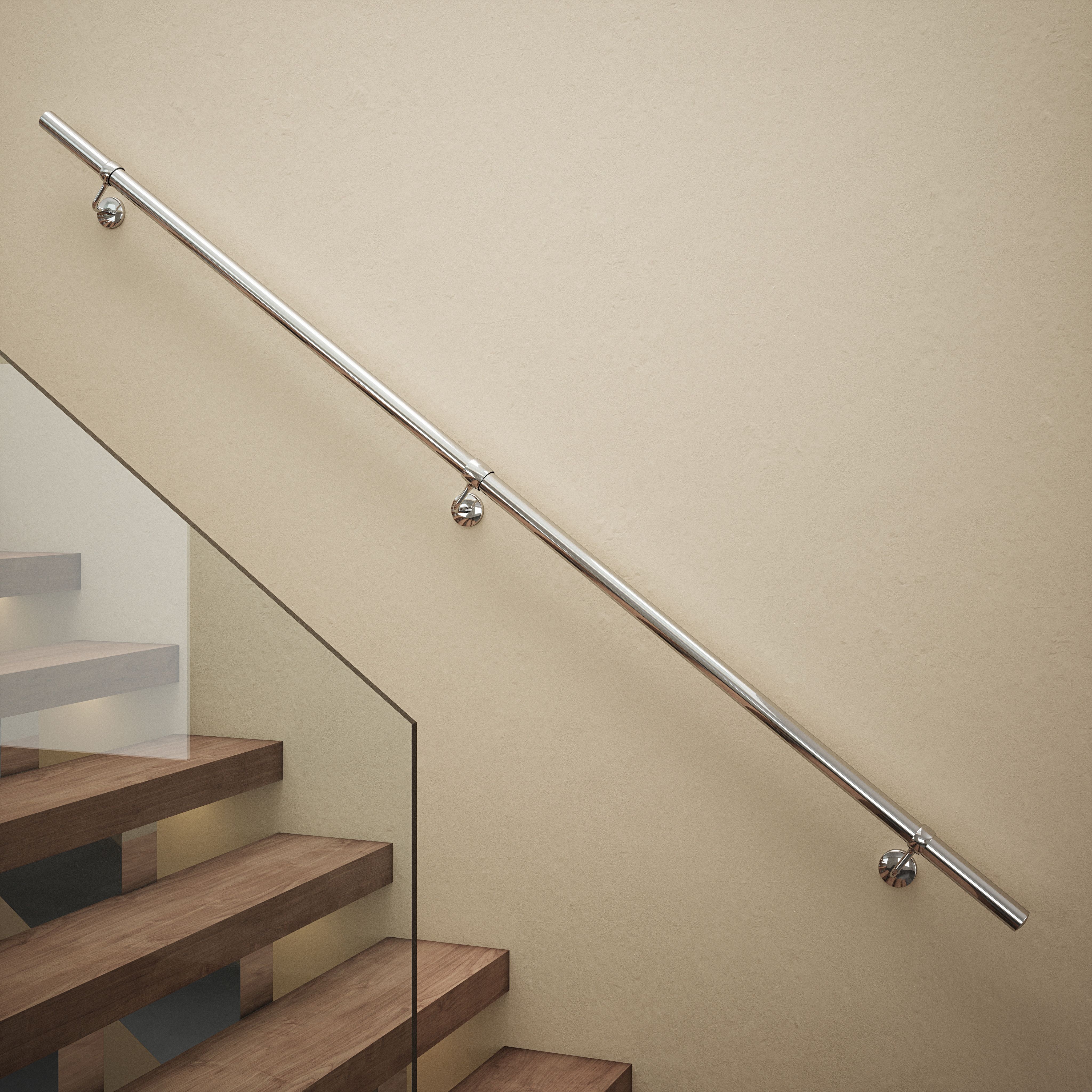 Rothley Brushed Stair Hand Rail Kit 2.4M
