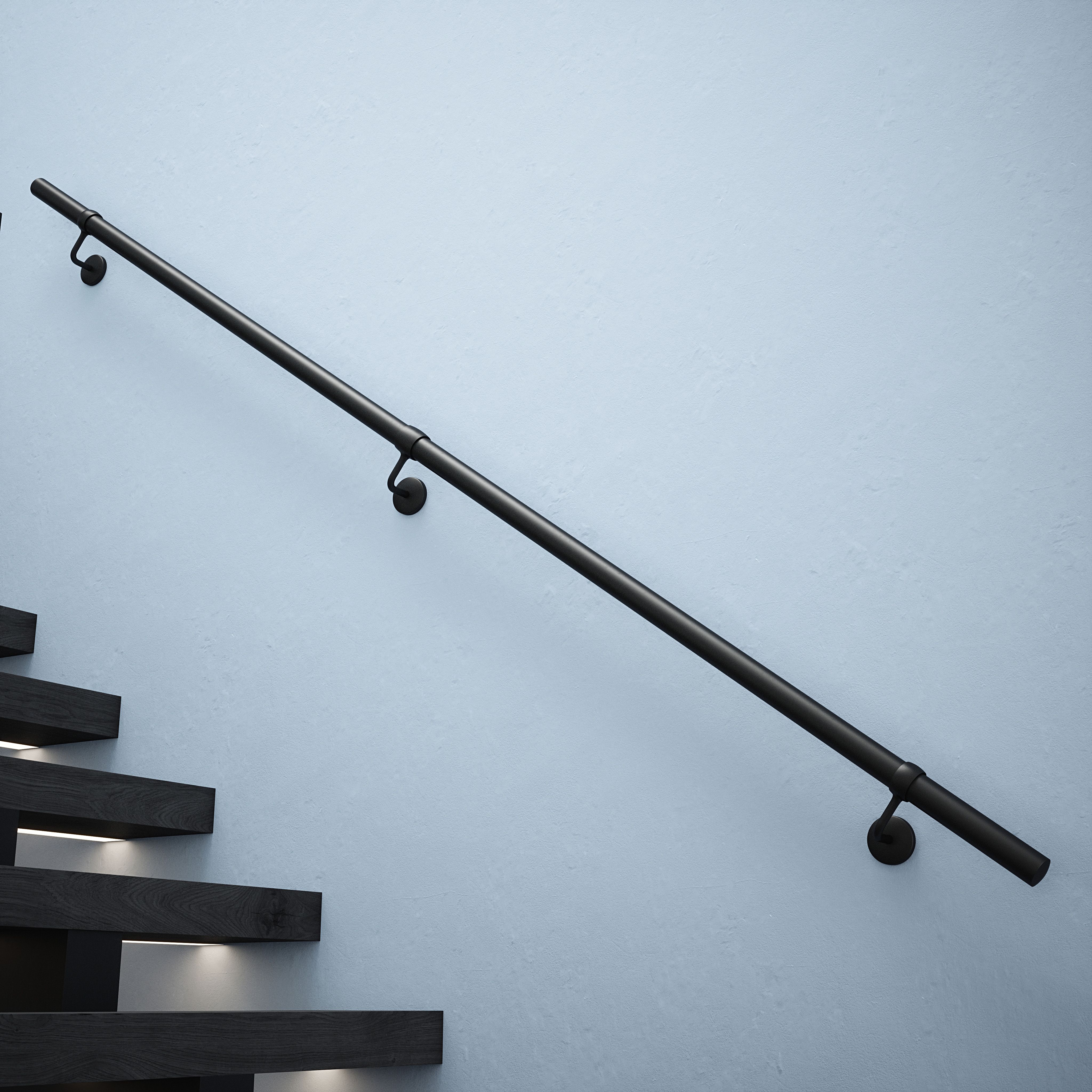 Rothley Matt Black Stair Hand Rail Kit 2.4M