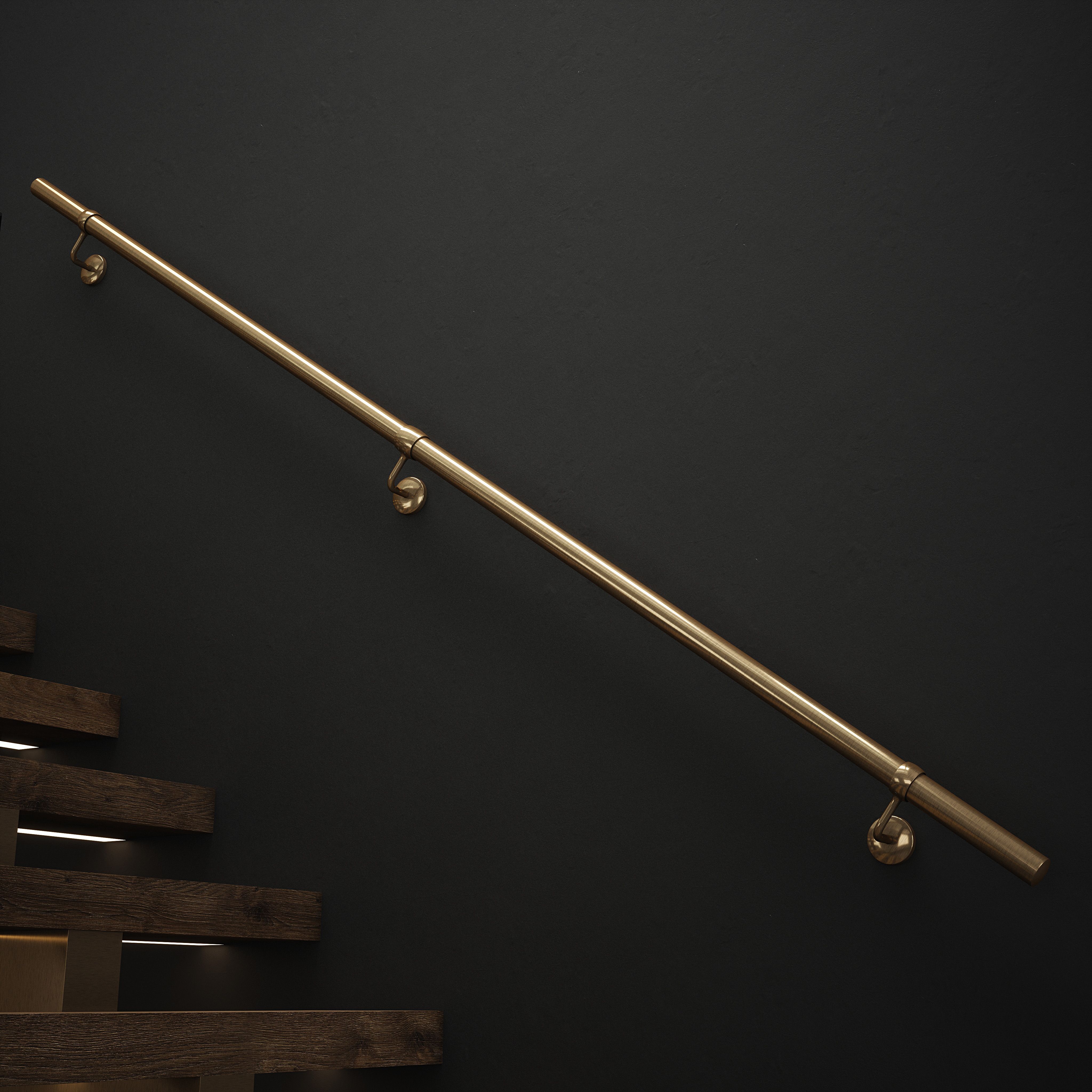 Rothley Antique Brass Stair Hand Rail Kit 2.4M