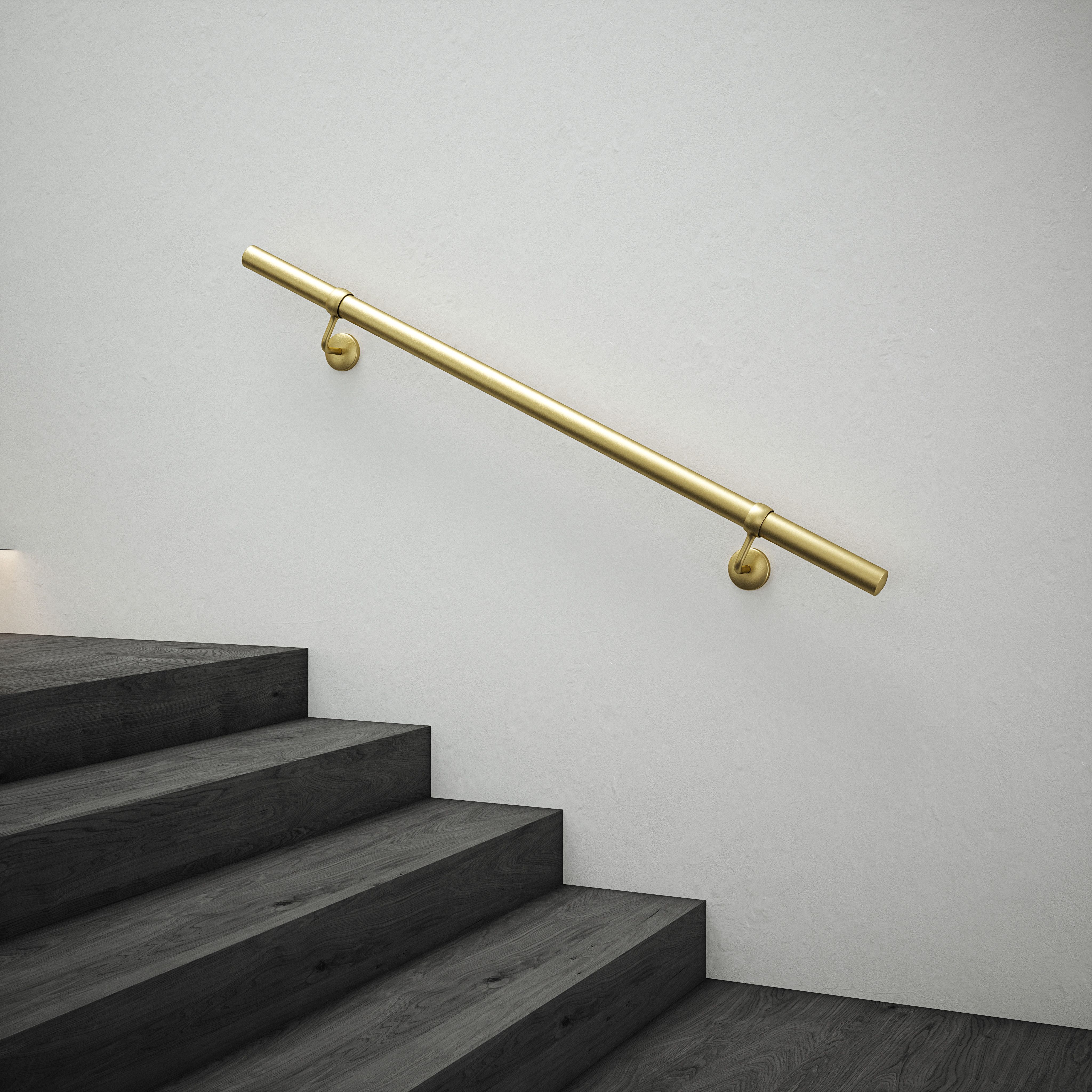 Rothley Satin Brass Stair Hand Rail Kit 1.2M