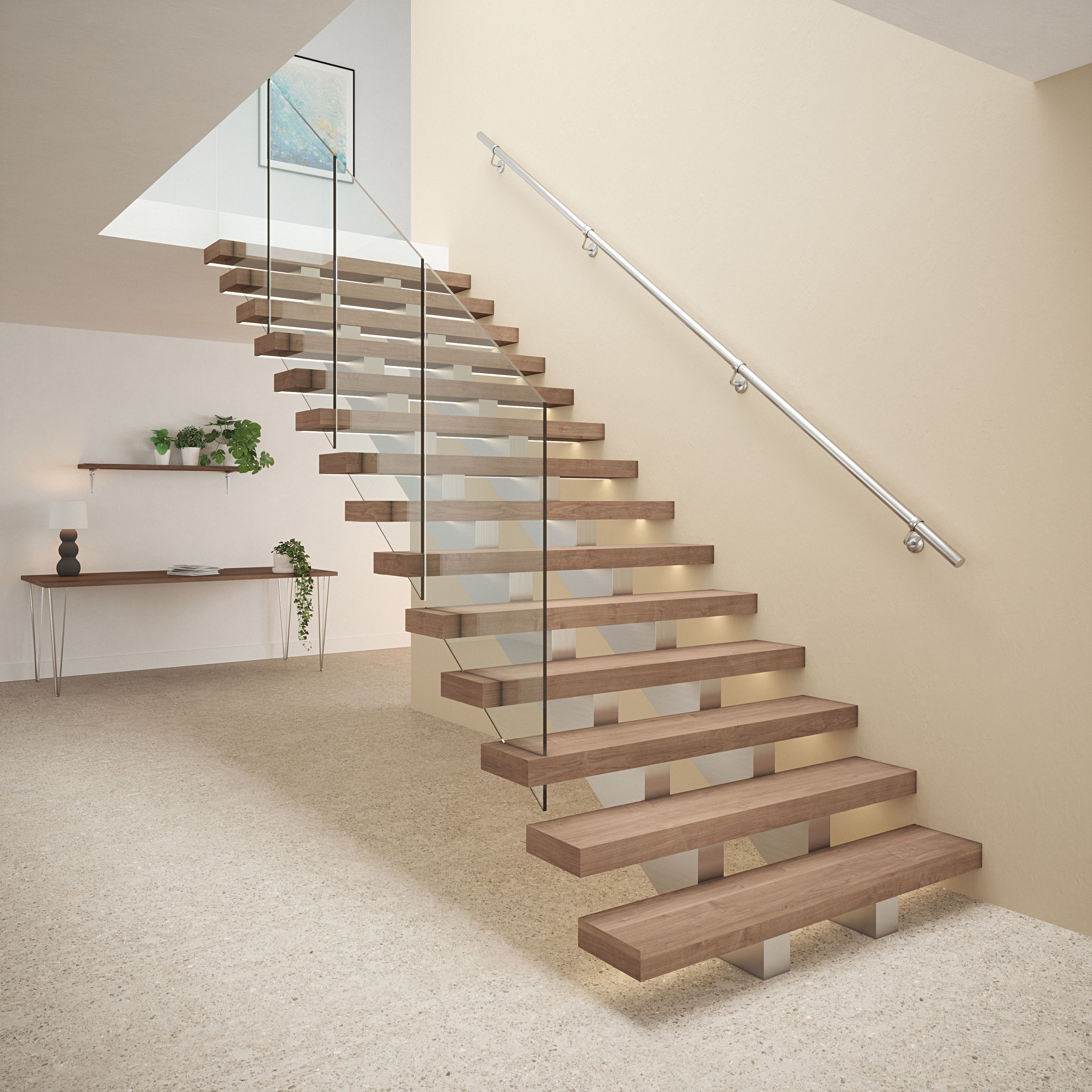 Rothley Brushed Stair Hand Rail Kit 3.6M