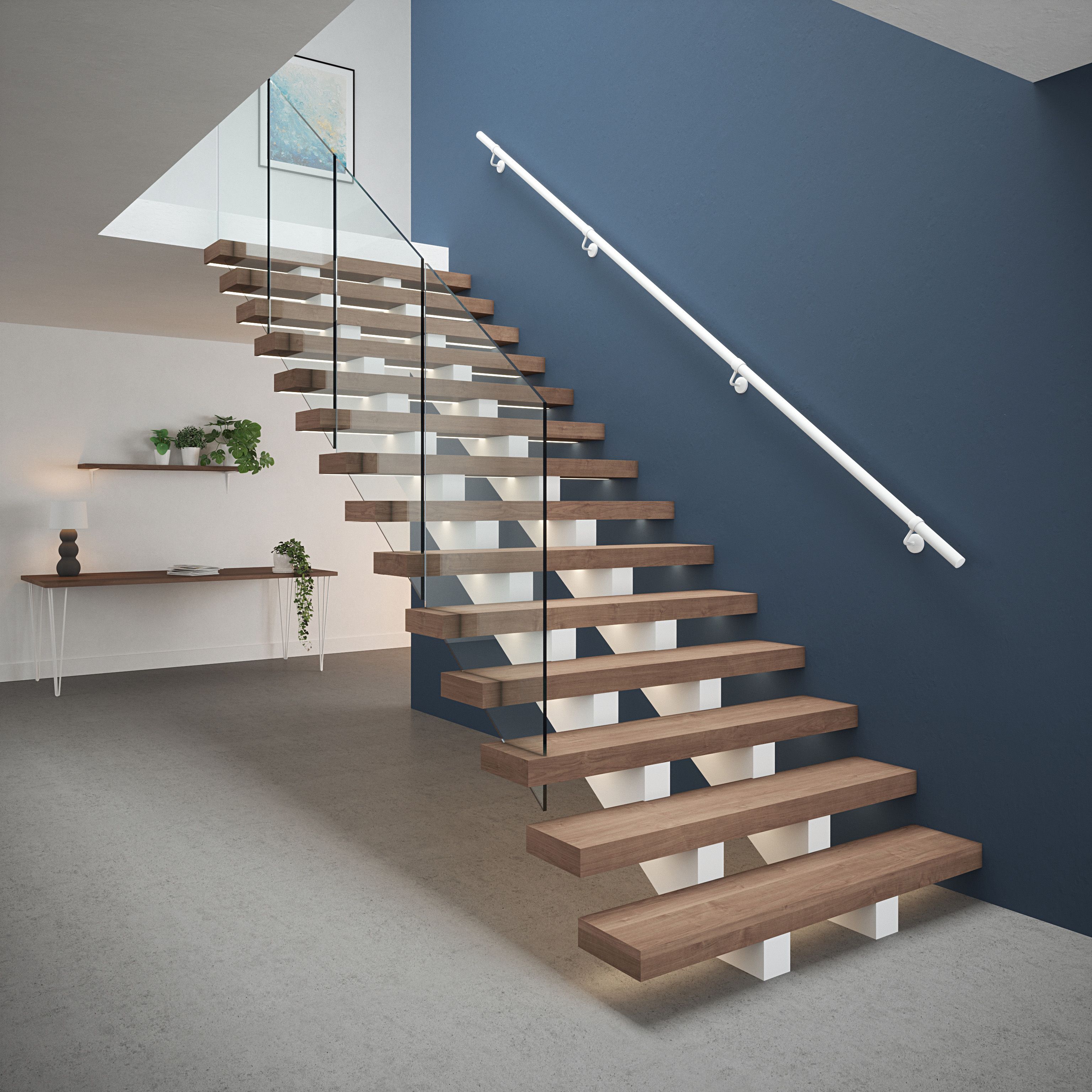 Rothley Matt White Stair Hand Rail Kit 3.6M