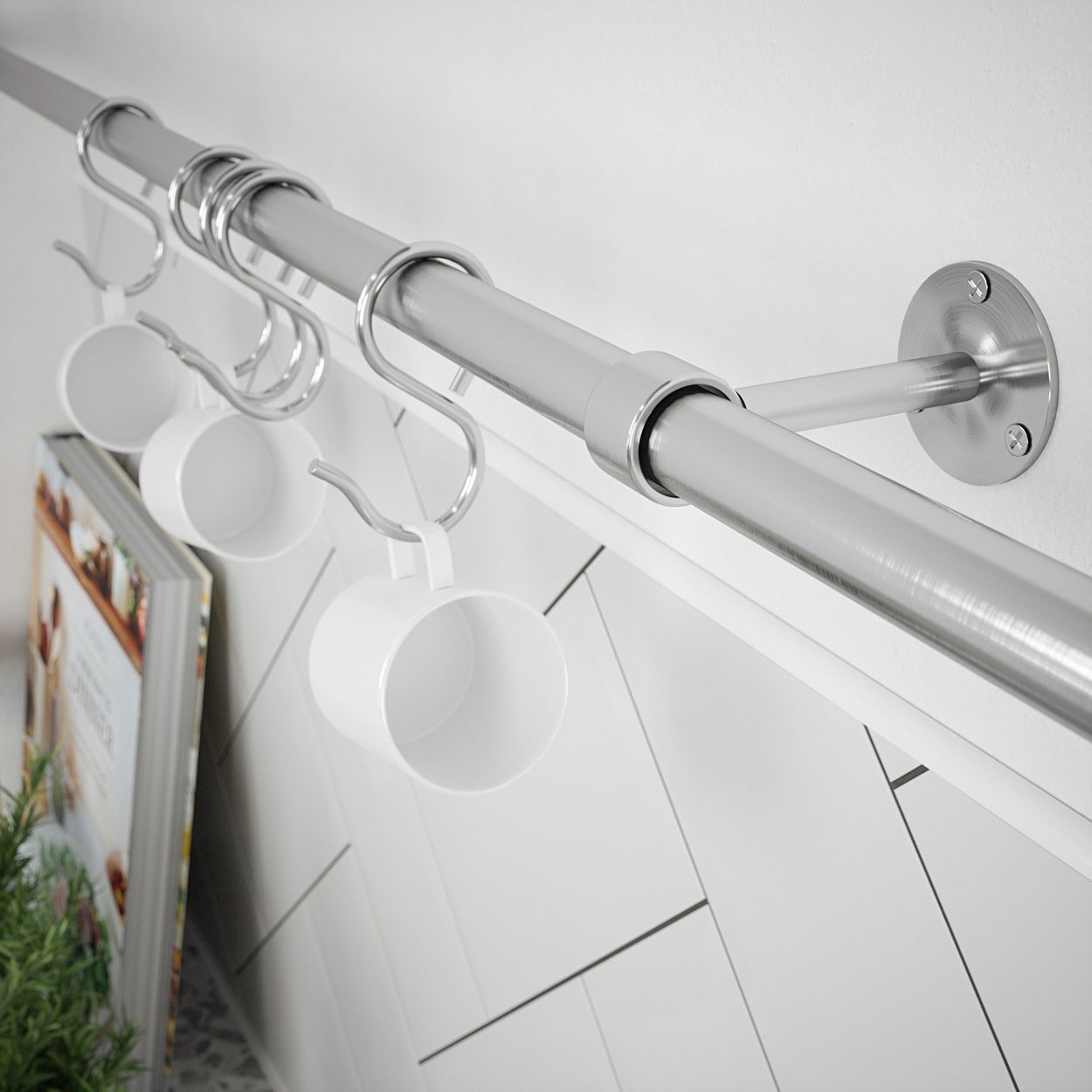 Rothley Utensil Rail Brushed 19 x 600mm