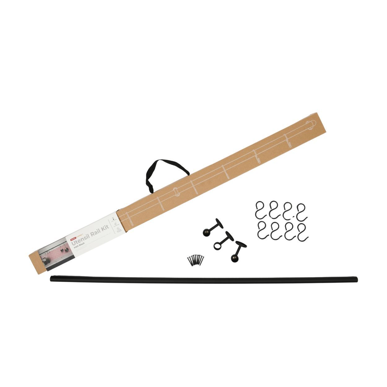 Rothley Utensil Rail Matt Black 19 x 1000mm