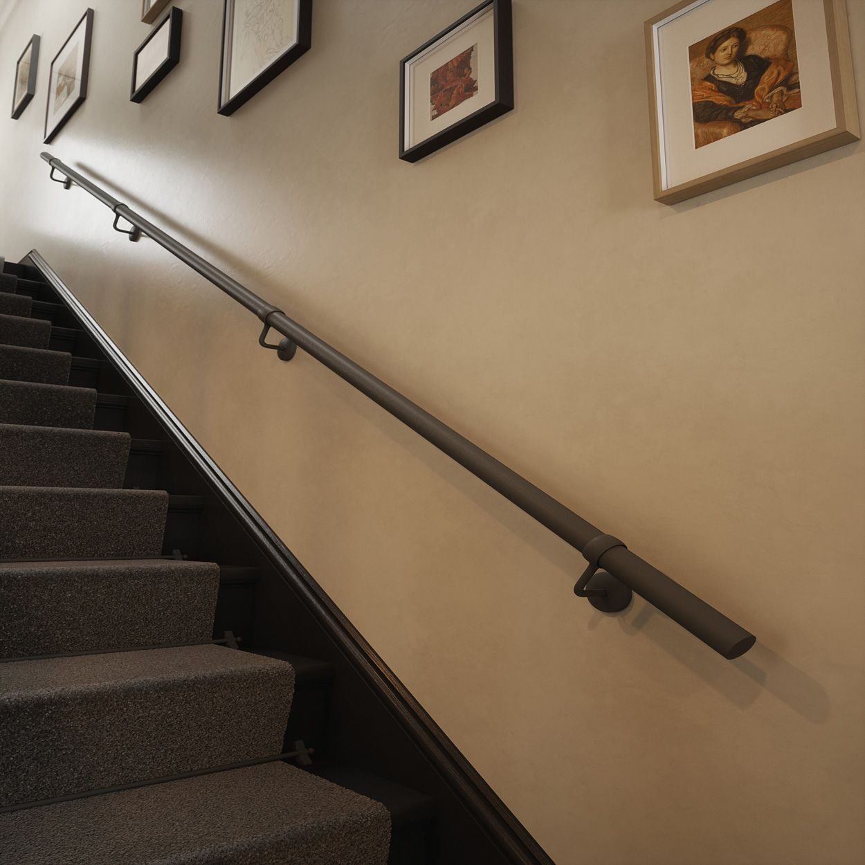 Forgeworks Textured Grey Stair Hand Rail Kit 3.6M