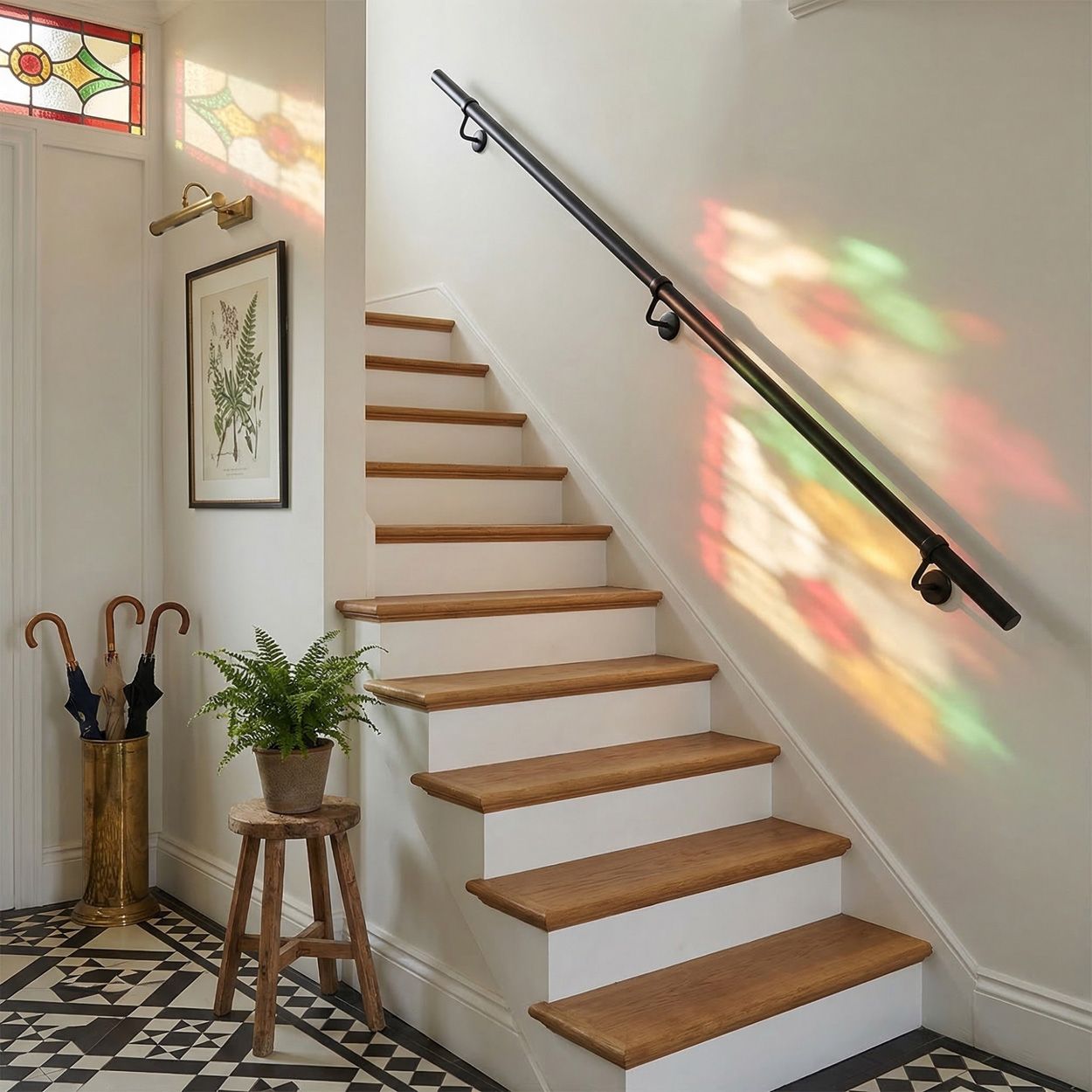 Forgeworks Matt Black Stair Hand Rail Kit 2.4M