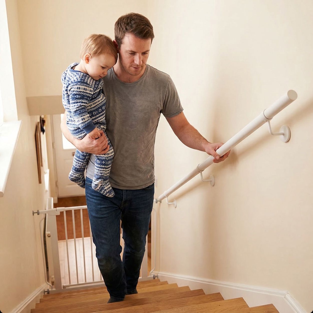 Forgeworks Matt White Stair Hand Rail Kit 2.4M