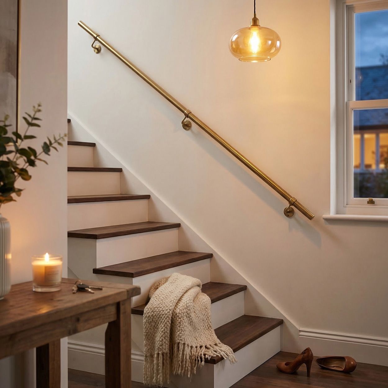Forgeworks Antique Brass Stair Hand Rail Kit 2.4M