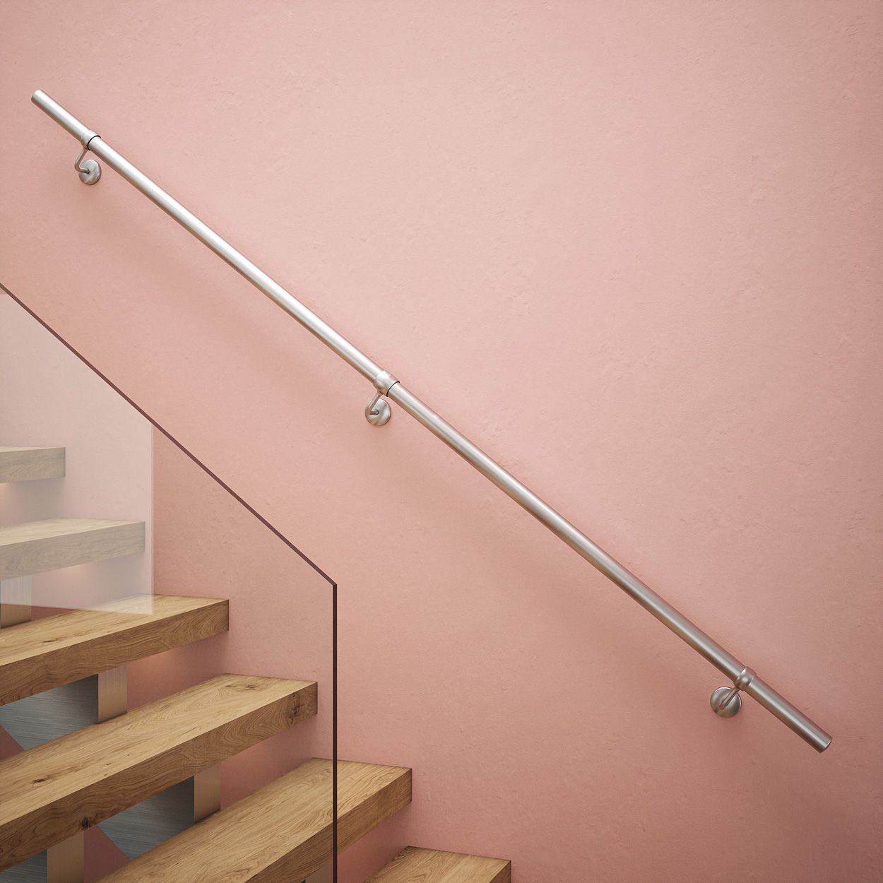 Forgeworks Brushed Stair Hand Rail Kit 1.2M