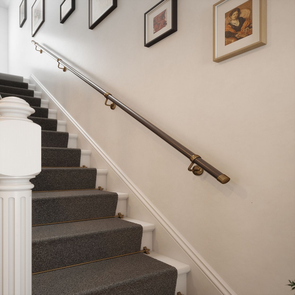 Woodworx Stair Hand Rail Kit Ebony Wood 3.6M