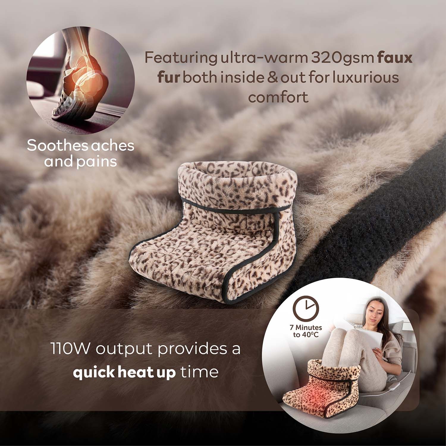 Heated Foot Warmer Faux Rabbit