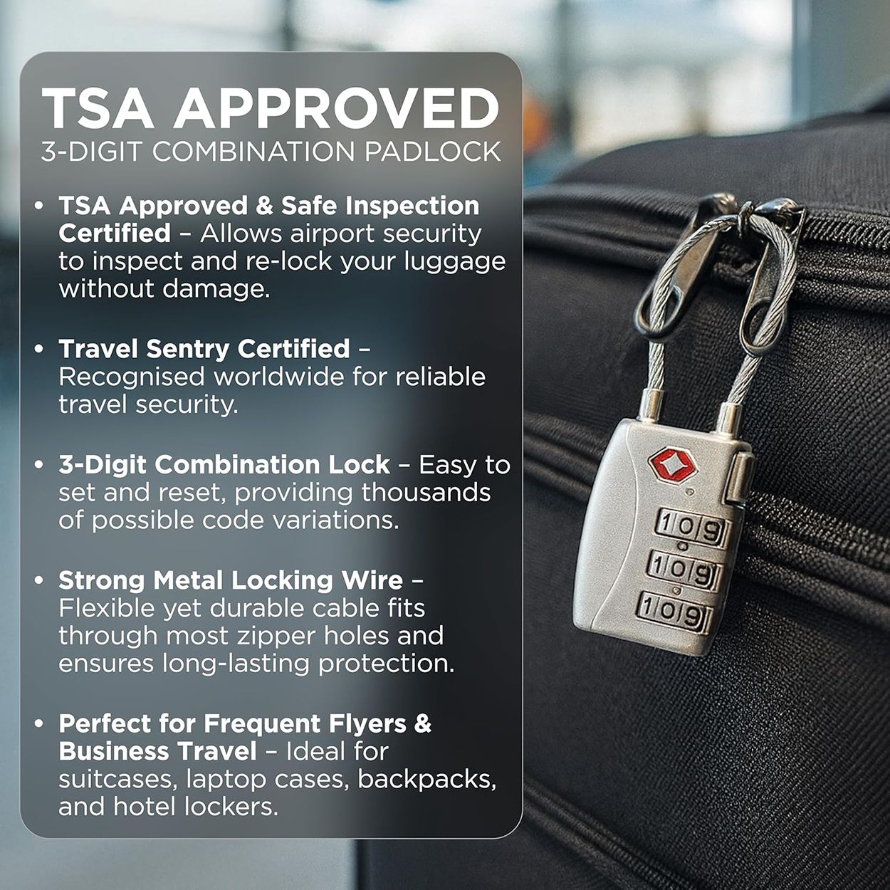 Status TSA Cable Combination Padlock