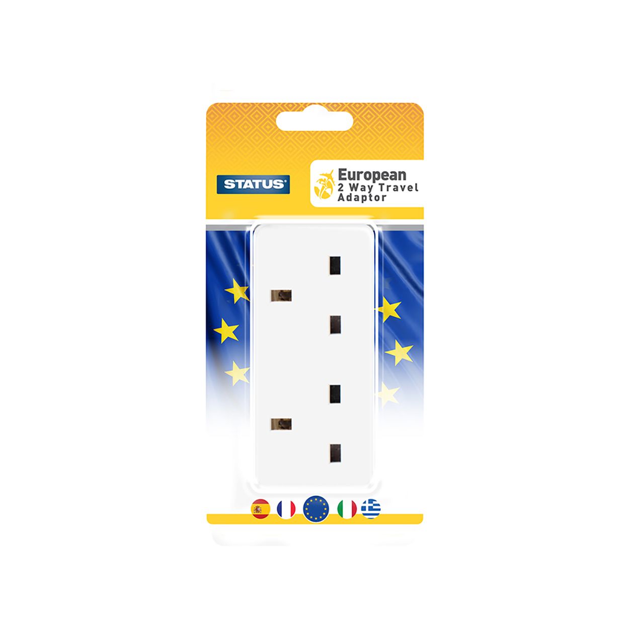 Status European Travel Adaptor White 2 Way