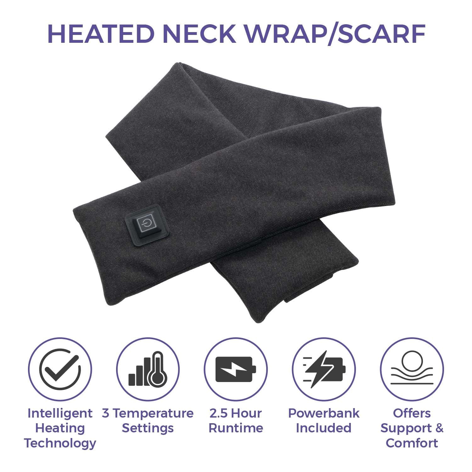 Heated Neck Scarf Grey